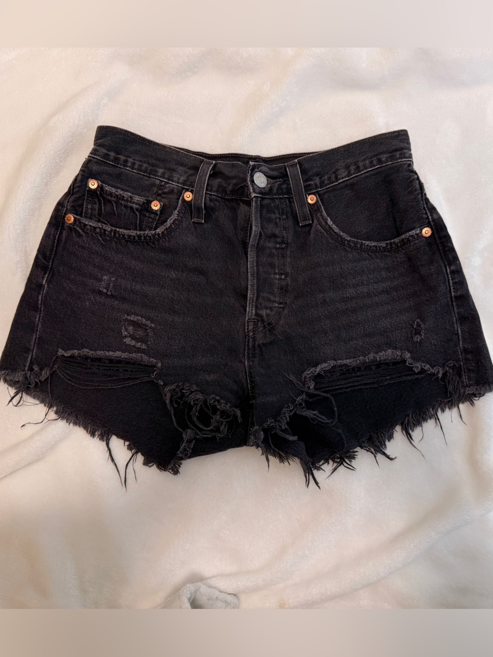 Levi's Black Distressed Women's Jean Shorts
